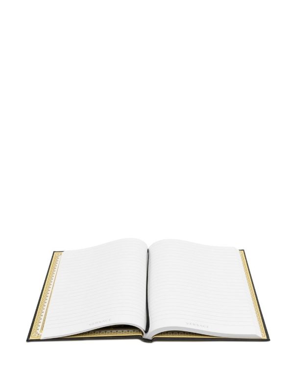 Versace Gold Crete De Freur Print Notebook | Browns Notebooks & Planners