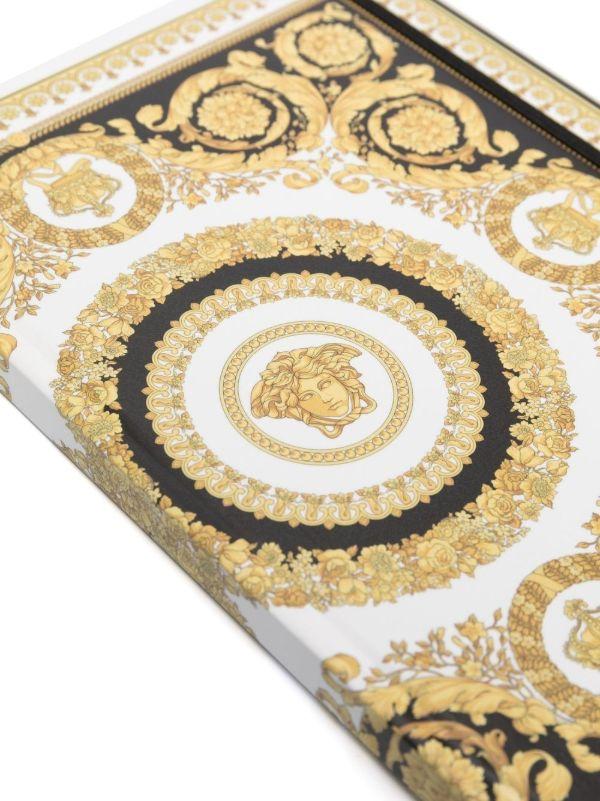 Versace Gold Crete De Freur Print Notebook | Browns Notebooks & Planners