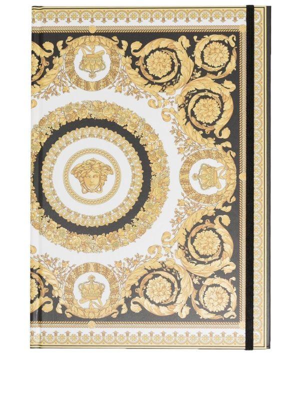 Versace gold Crete de Freur print notebook | Browns Notebooks & Planners