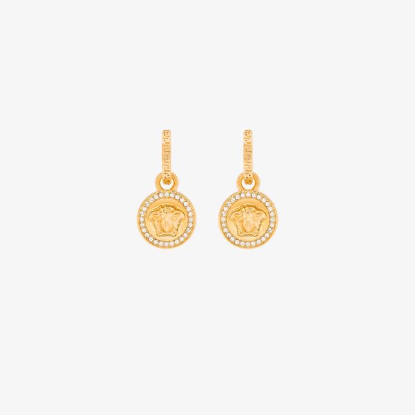 Versace gold tone Greca Medusa crystal earrings | Browns Earrings