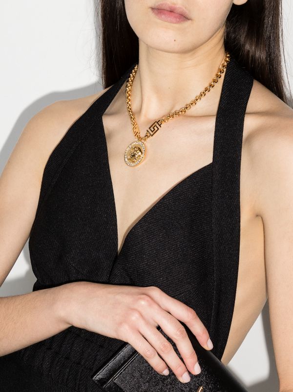Versace Gold-Tone Icon Medusa Crystal Necklace | Browns Necklaces