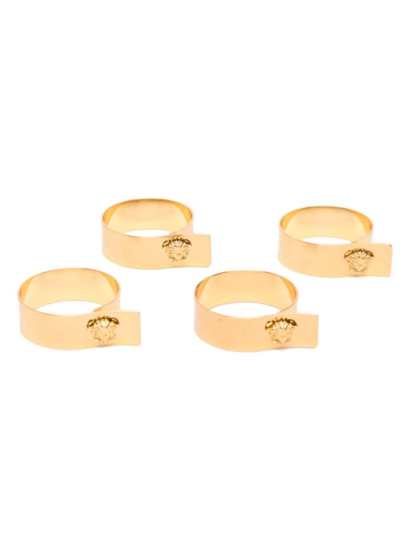Versace Gold-tone Medusa Napkin Ring Set | Browns Table Linen