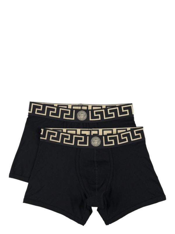 Versace Greca Border long boxers (pack of two) | Browns Briefs & Boxers