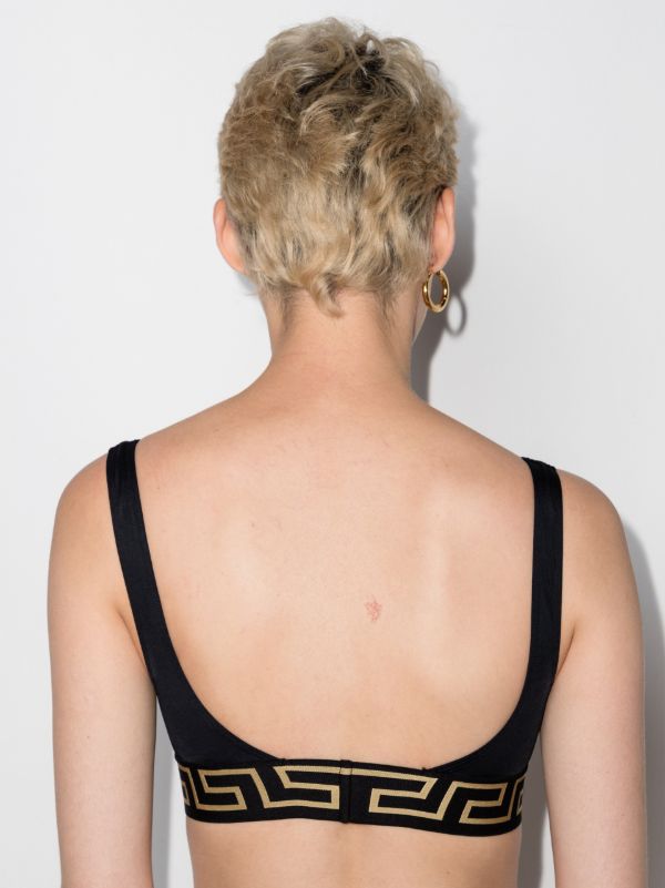Versace Greca Border Triangle Bikini Top | Browns Bikinis