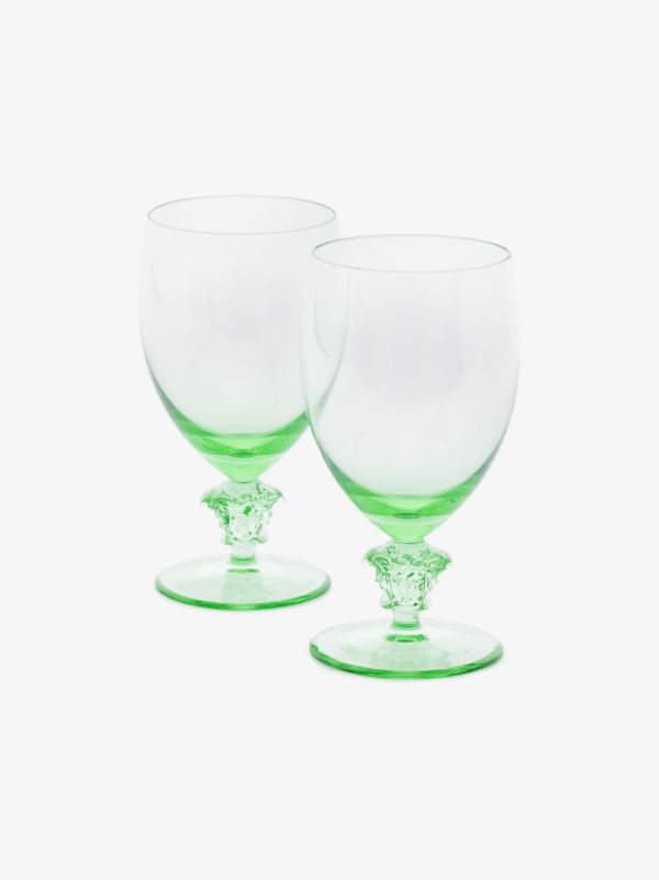 Versace green Medusa glass set | Browns Glassware
