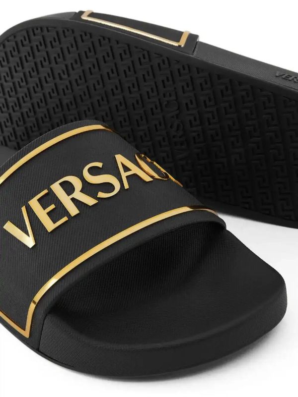 Versace Logo-print Slides | Browns Flip-Flops & Slides