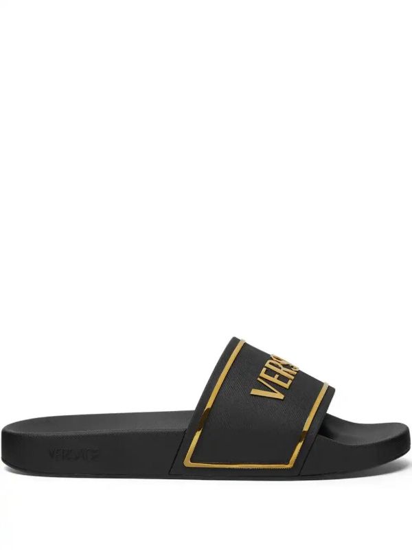 Versace logo-print slides | Browns Flip-Flops & Slides