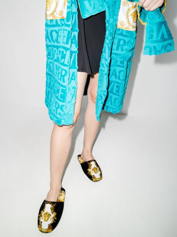 Versace Medusa Renaissance-print Slippers | Browns Slippers