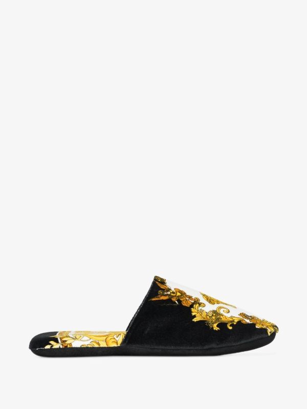 Versace Medusa Renaissance-print slippers | Browns Slippers