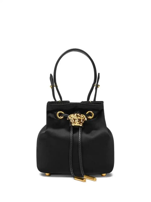 Versace mini La Medusa satin bucket bag | Browns Bucket Bags