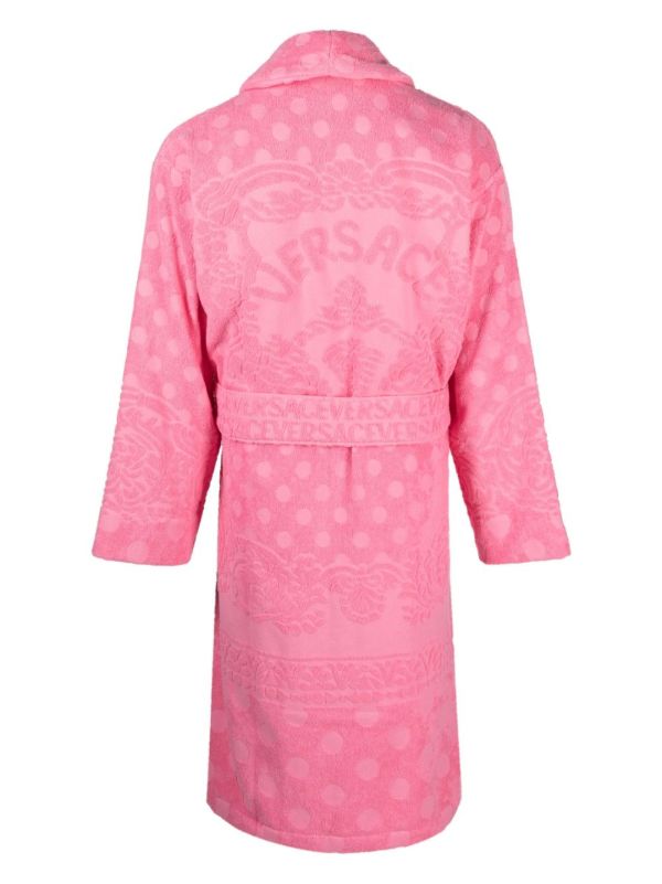 Versace Pink Barocco Terry-Clotch Cotton Robe | Browns Dressing Gowns & Robes