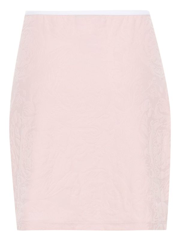 Versace Pink Jacquard Mini Skirt | Browns Pencil Skirts
