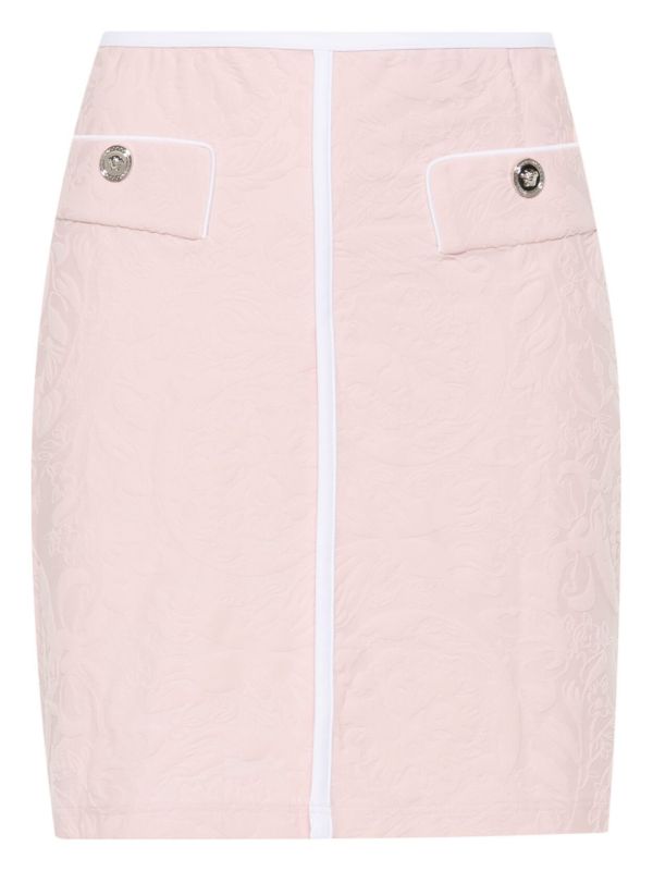 Versace Pink Jacquard Mini Skirt | Browns Pencil Skirts