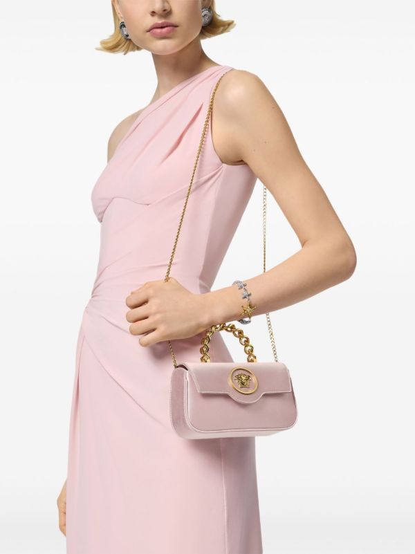 Versace Pink La Medusa Mini Satin Tote Bag | Browns Tote Bags