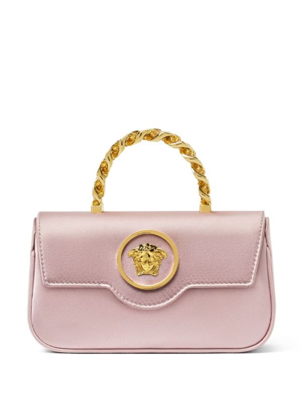 Versace Pink La Medusa Mini Satin Tote Bag | Browns Tote Bags