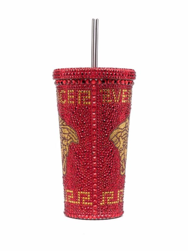 Versace Red Medusa Crystal Embellished Travel Cup | Browns Cups & Tea Sets
