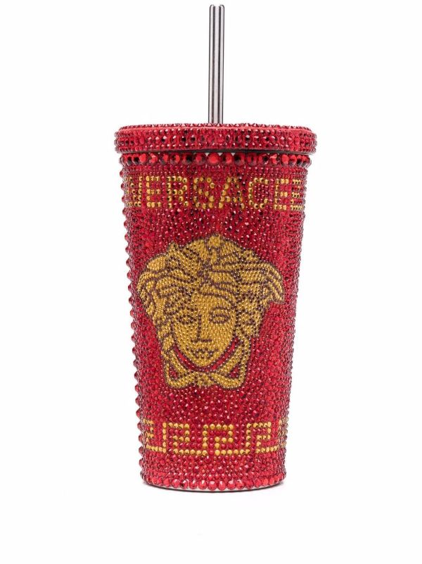 Versace Red Medusa Crystal Embellished Travel Cup | Browns Cups & Tea Sets