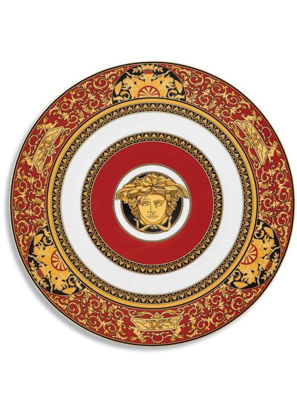 Versace Red Medusa Porcelain Serving Plate | Browns Plates & Bowls