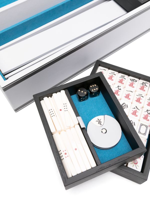 Versace Silver-Tone Barocco Print Mahjong Set | Browns Table Games