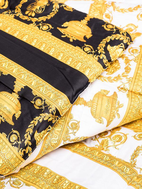 Versace White Black And Gold Baroque Blanket | Browns Blankets & Throws