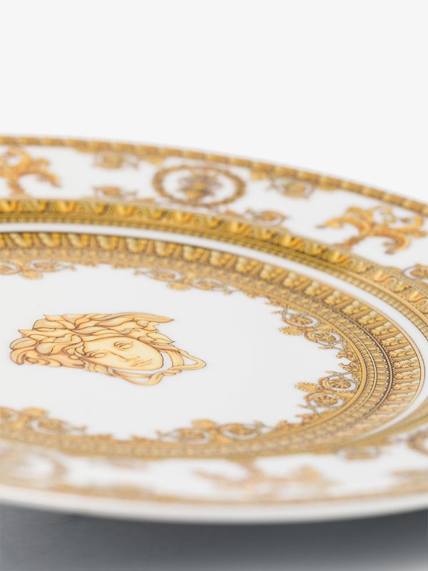 Versace White I Love Baroque Porcelain Plate | Browns Plates & Bowls