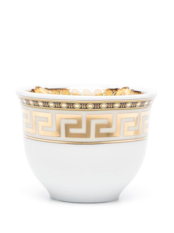 Versace White La Greca Espresso Cup Set | Browns Cups & Tea Sets