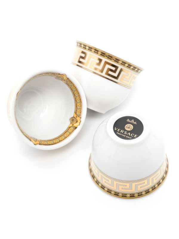 Versace White La Greca Espresso Cup Set | Browns Cups & Tea Sets