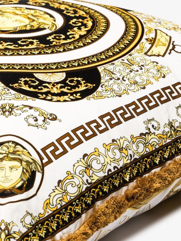Versace White Medusa Double Sided Cushion | Browns Cushions