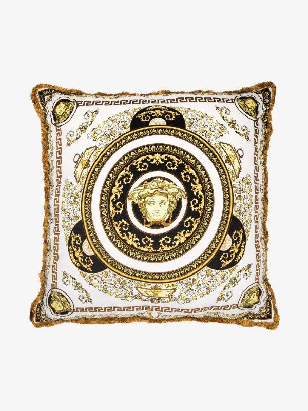 Versace white Medusa double sided cushion | Browns Cushions