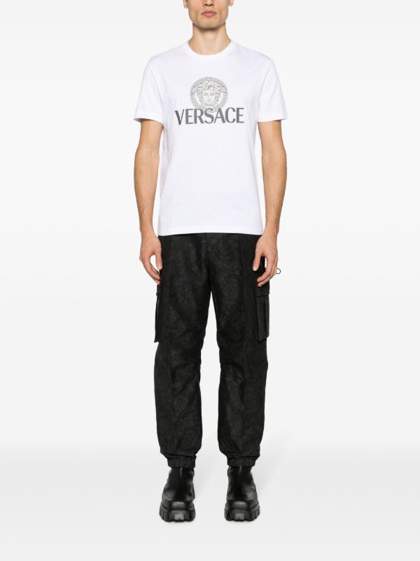 Versace White Medusa Logo Cotton T-Shirt | Browns T-Shirts