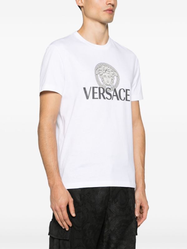 Versace White Medusa Logo Cotton T-Shirt | Browns T-Shirts