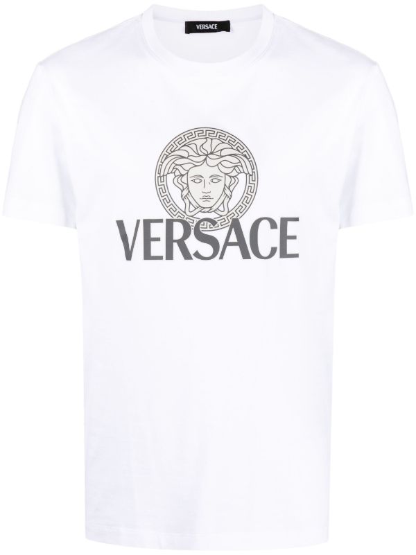 Versace White Medusa Logo Cotton T-Shirt | Browns T-Shirts