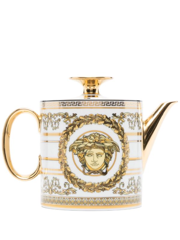 Versace white Virtus Gala porcelain teapot | Browns Cups & Tea Sets