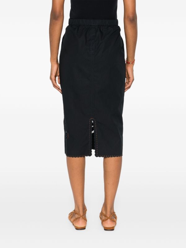 Vita Kin Black Cut-Embroidered Cotton Pencil Skirt | Browns Pencil Skirts
