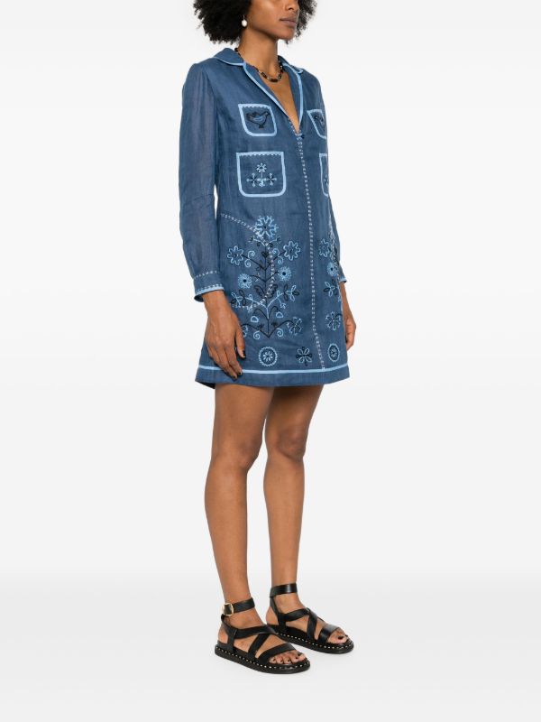 Vita Kin Blue Misha Linen Mini Dress | Browns Day Dresses