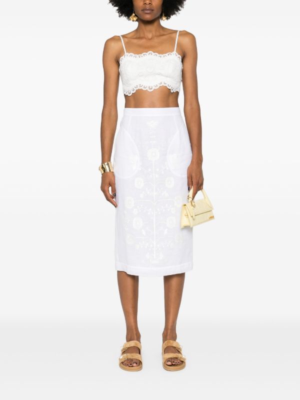 Vita Kin White Cut-Embroidered Linen Skirt | Browns High-Waisted Skirts