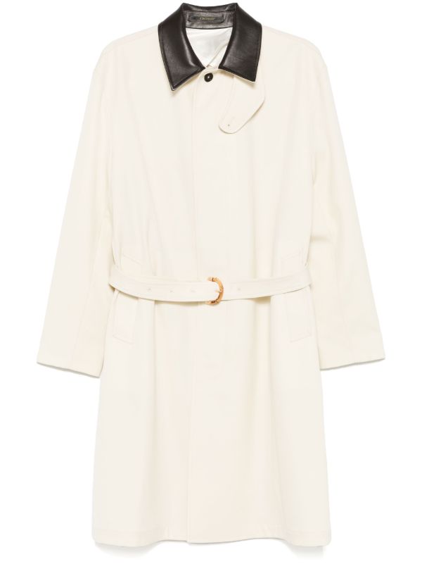 Wales Bonner White The Noon Crombie Car Coat | Browns Single Breasted Coats