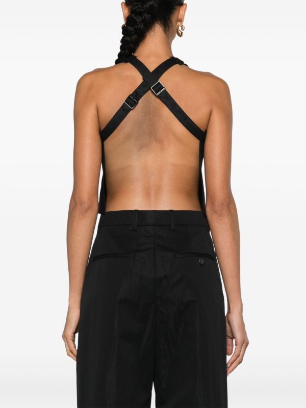 WARDROBE.NYC Black Back Crossover Straps Blouse | Browns Vests & Tank Tops