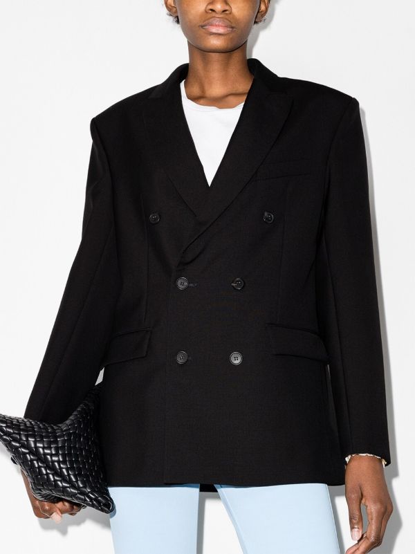 WARDROBE.NYC Black Double-breasted Wool Blazer | Browns Suit Jackets