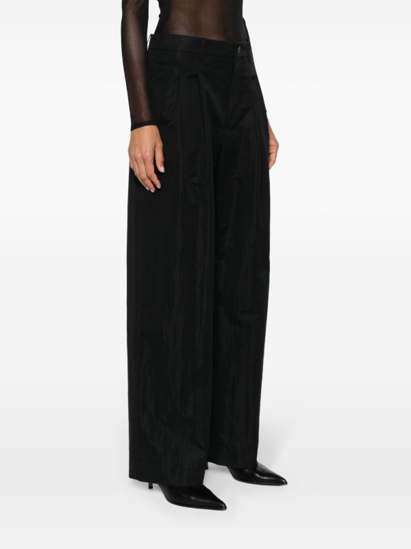 WARDROBE.NYC Black Micro Pleated Tailored Trousers | Browns Slacks