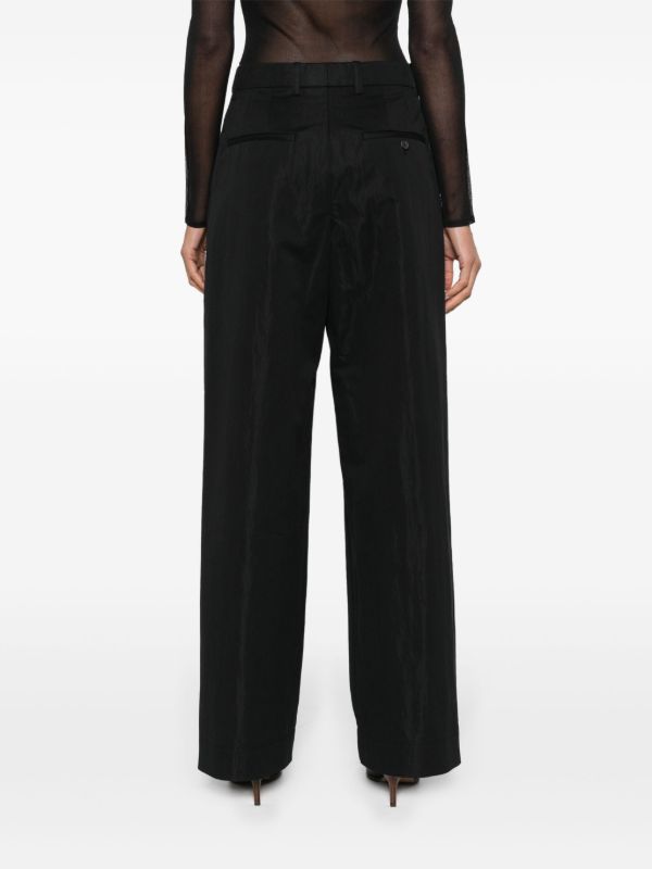 WARDROBE.NYC Black Micro Pleated Tailored Trousers | Browns Slacks