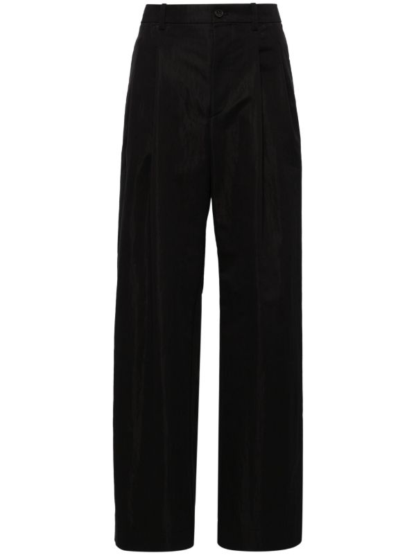 WARDROBE.NYC Black Micro Pleated Tailored Trousers | Browns Slacks