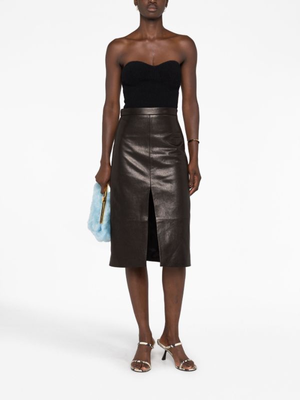 WARDROBE.NYC Black Ribbed Strapless Top | Browns Knitted Tops