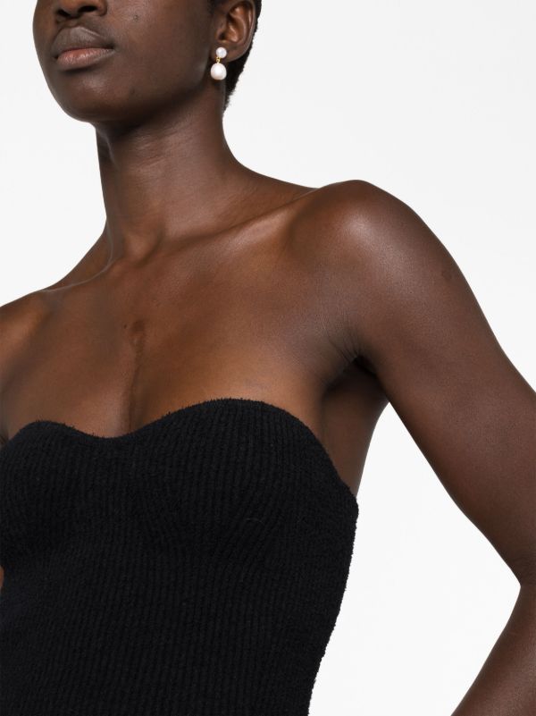 WARDROBE.NYC Black Ribbed Strapless Top | Browns Knitted Tops