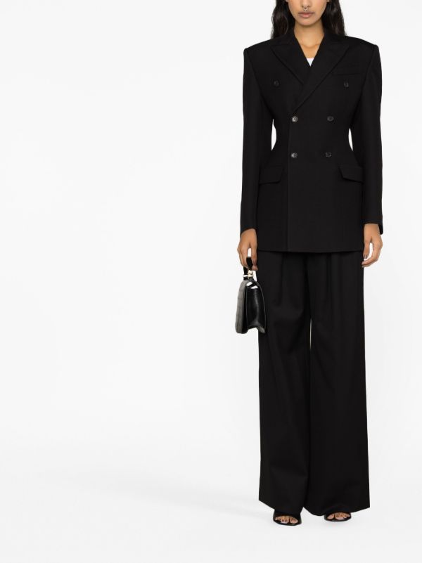 WARDROBE.NYC Black Wide-leg Wool Trousers | Browns Slacks