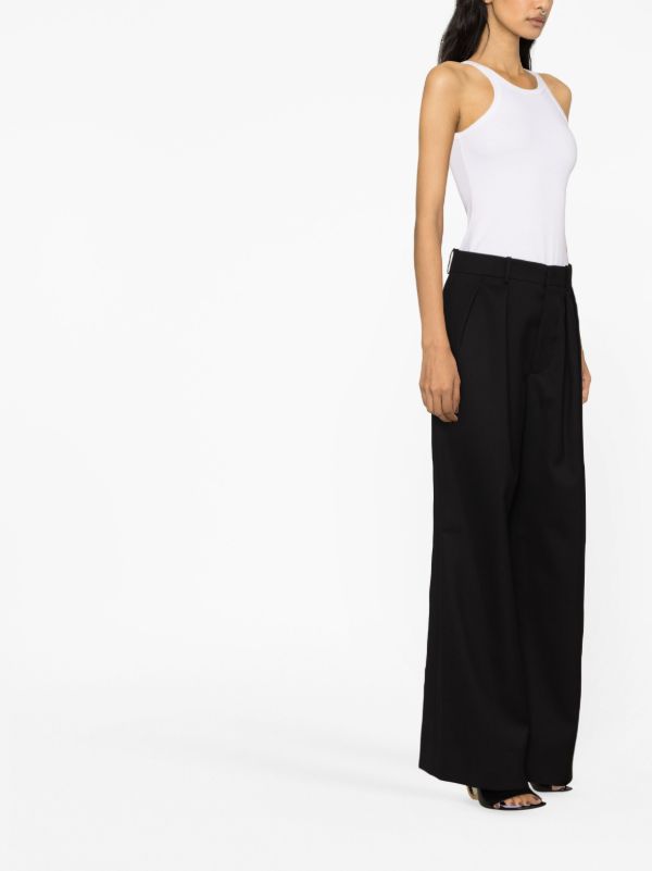 WARDROBE.NYC Black Wide-leg Wool Trousers | Browns Slacks