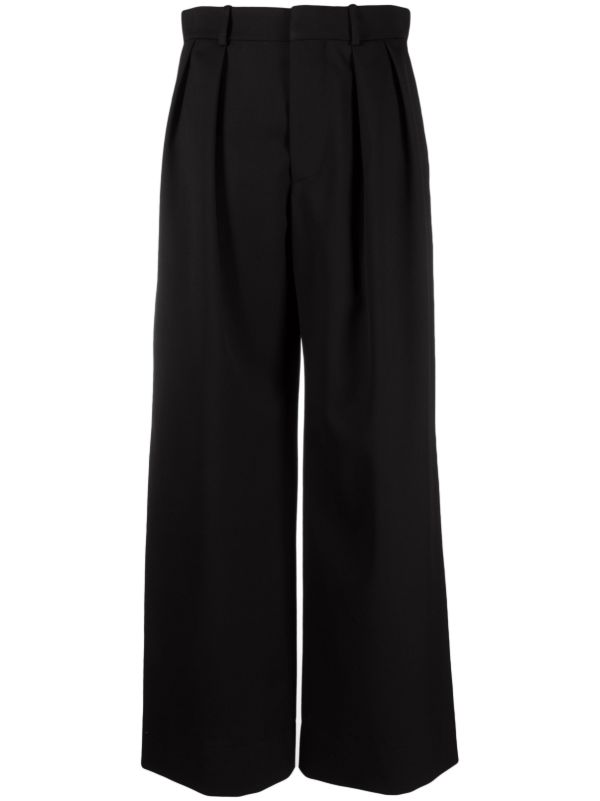 WARDROBE.NYC black wide-leg wool trousers | Browns Slacks