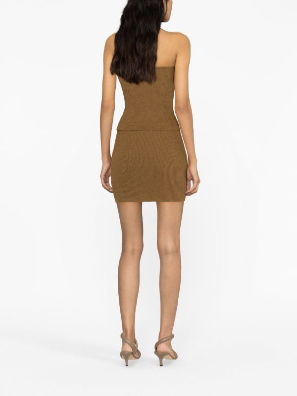 WARDROBE.NYC Brown Ribbed-knit Mini Skirt | Browns Knitted Skirts