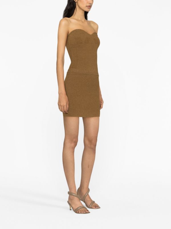 WARDROBE.NYC Brown Ribbed-knit Mini Skirt | Browns Knitted Skirts