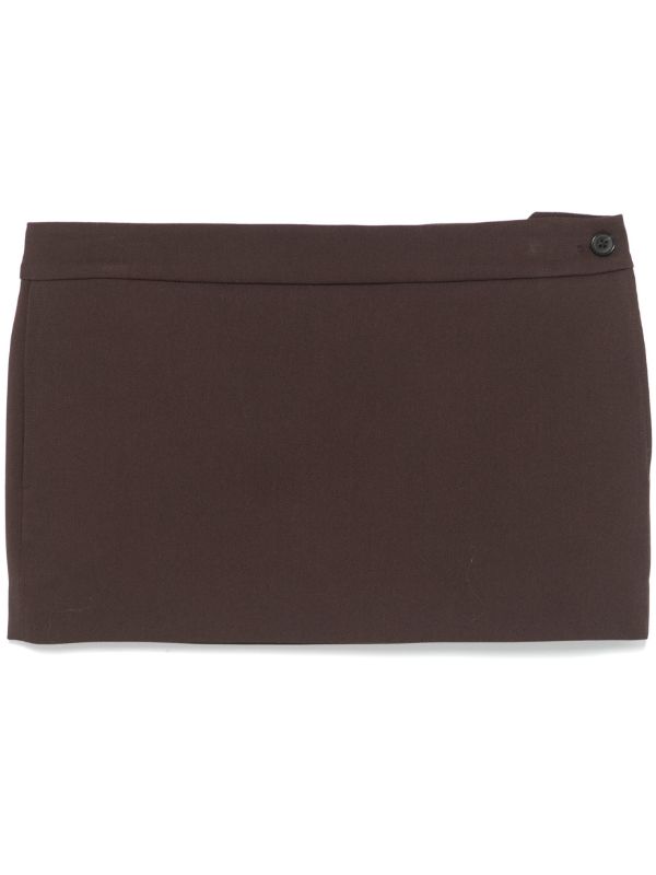WARDROBE.NYC Brown Wool Skirt | Browns Fitted Skirts